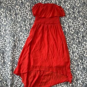 Iz Byer Strapless Red Dress